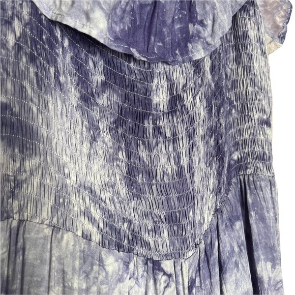 Altar’d State Boho Purple Tie Dye Off Shoulder Ruffle Smocked Romper Size Large - Picture 5 of 7